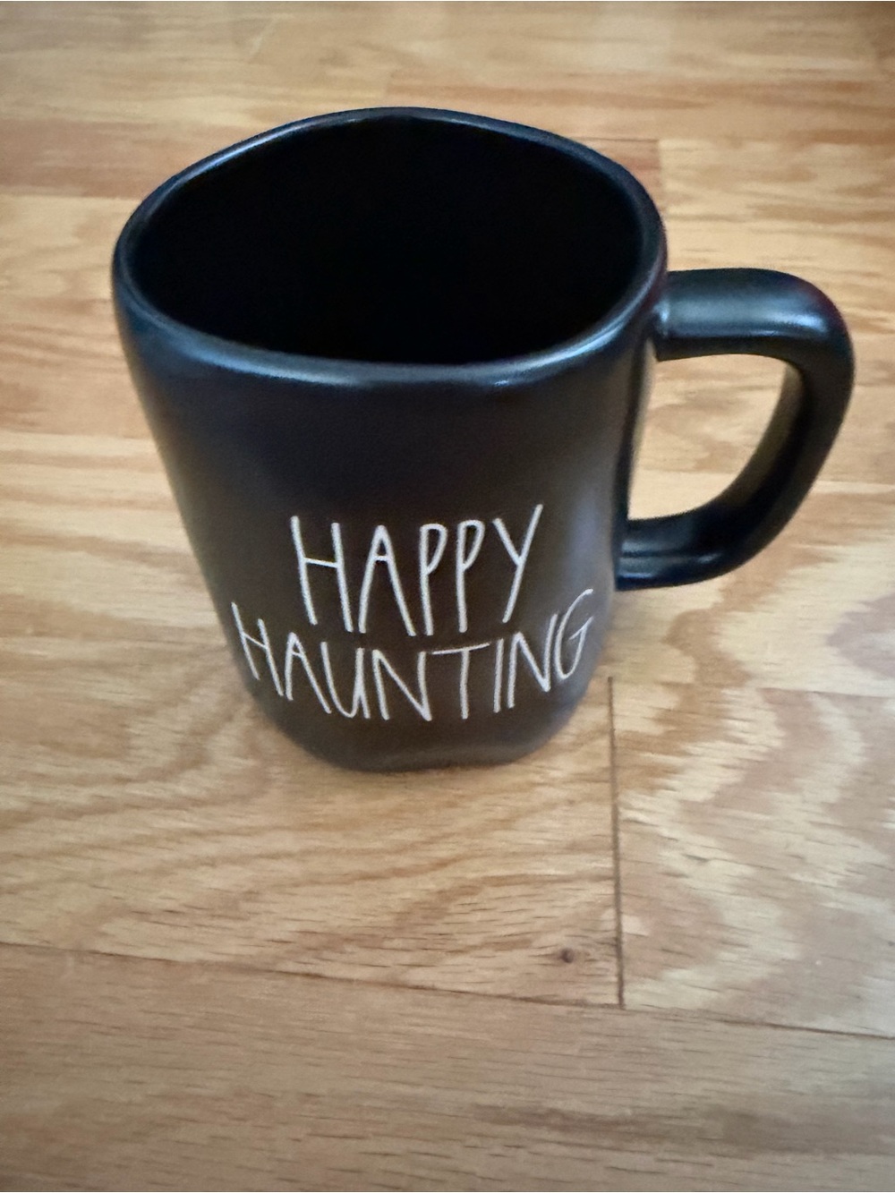 Rae Dunn Novelty Happy Haunting Black Ceramic Mug Halloween